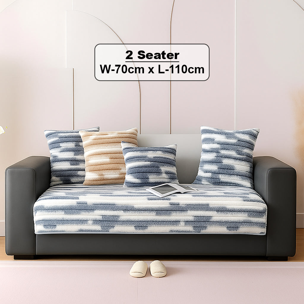 Dream Care Premium Pencil Fur Sofa Cover | Luxury Plush Sofa Protector | Soft Couch Cover for Living Room