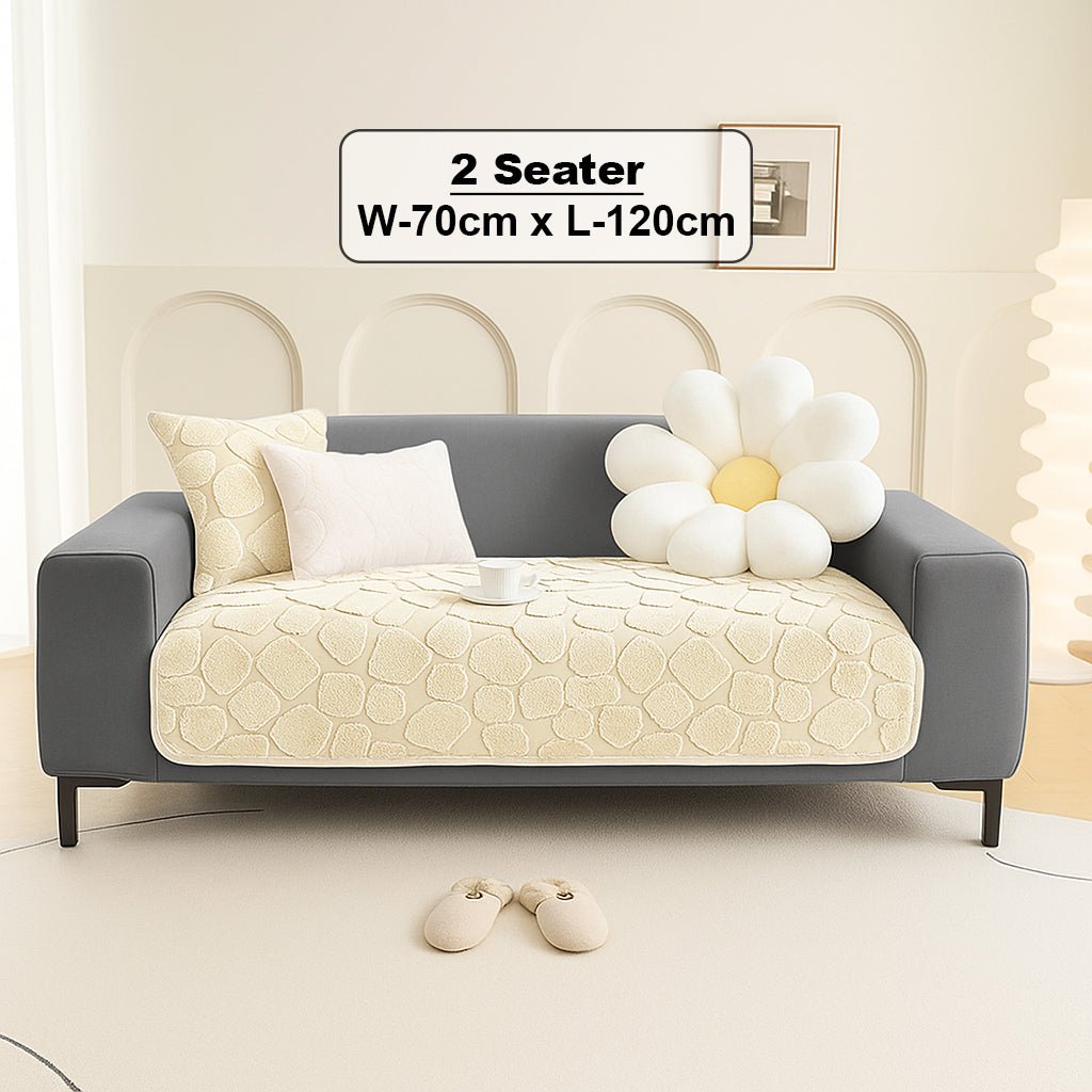 Dream Care Premium Square Fur Sofa Cover for L-Shape & 1,2,3 & 4 Seater Sofas || Luxury Plush Sofa Protector || Soft Couch Cover for Living Room
