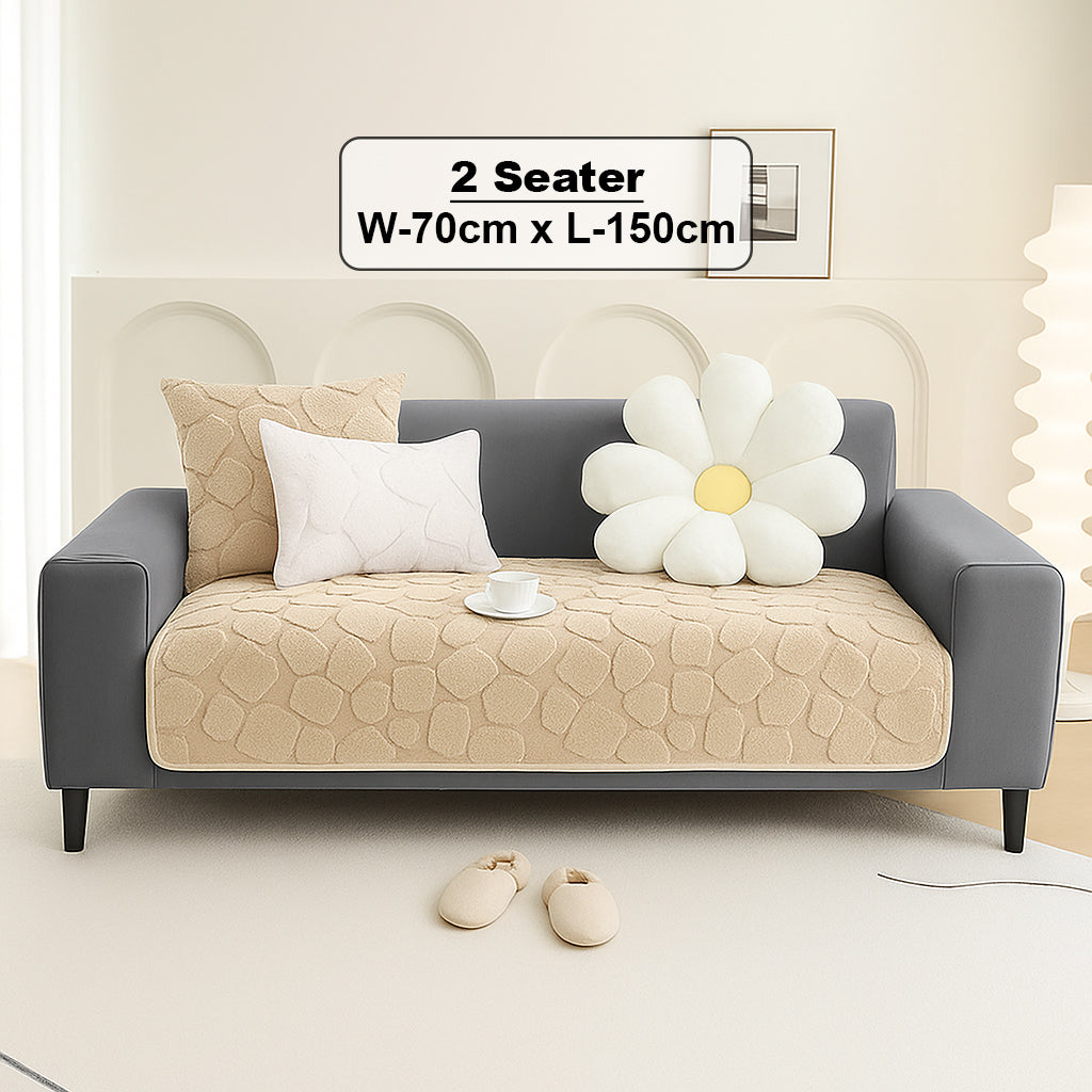 Dream Care Premium Square Fur Sofa Cover for L-Shape & 1,2,3 & 4 Seater Sofas || Luxury Plush Sofa Protector || Soft Couch Cover for Living Room