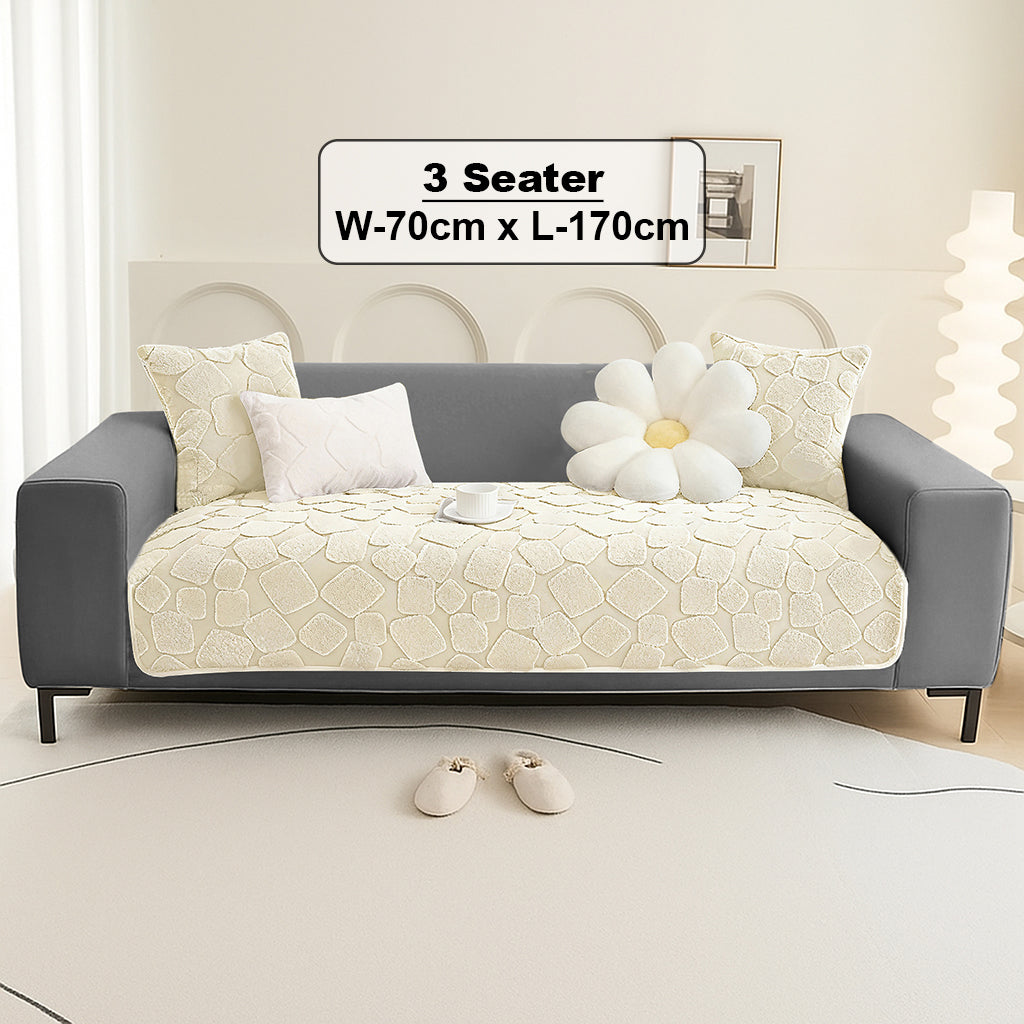 Dream Care Premium Square Fur Sofa Cover for L-Shape & 1,2,3 & 4 Seater Sofas || Luxury Plush Sofa Protector || Soft Couch Cover for Living Room