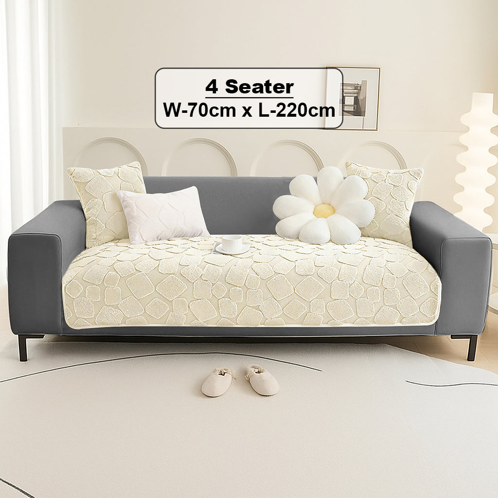 Dream Care Premium Square Fur Sofa Cover for L-Shape & 1,2,3 & 4 Seater Sofas || Luxury Plush Sofa Protector || Soft Couch Cover for Living Room