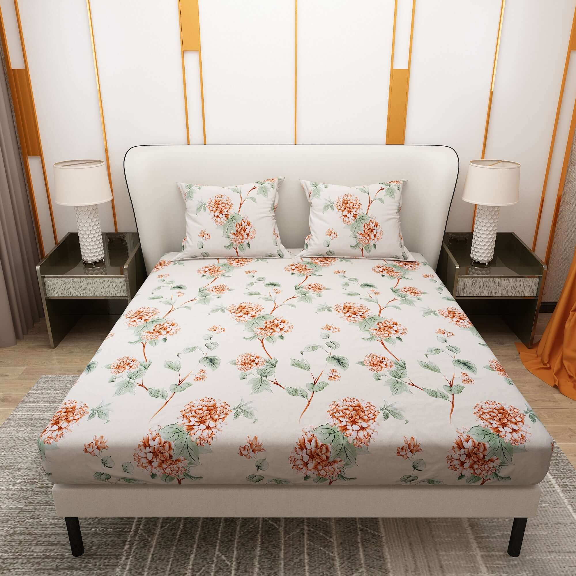 Printed Multi Design Bedsheet With Pillow Covers CHP07 | Dream Care