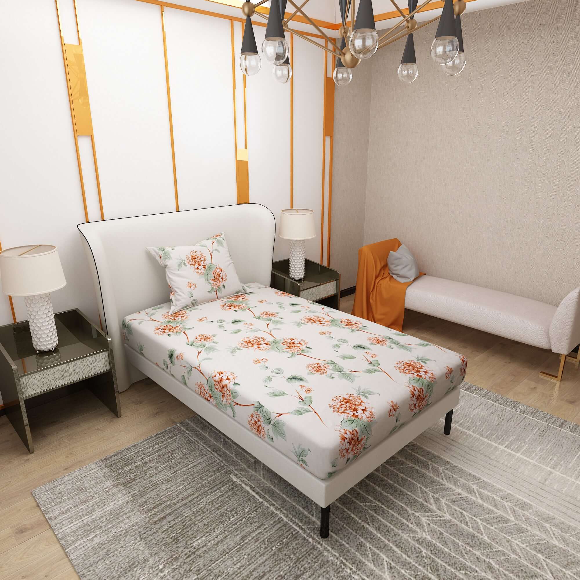 Printed Multi Design Bedsheet With Pillow Covers CHP07 | Dream Care