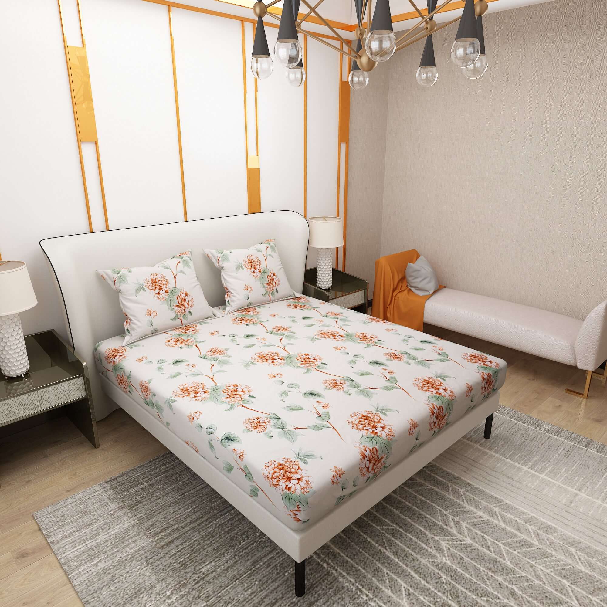 Printed Multi Design Bedsheet With Pillow Covers CHP07 | Dream Care