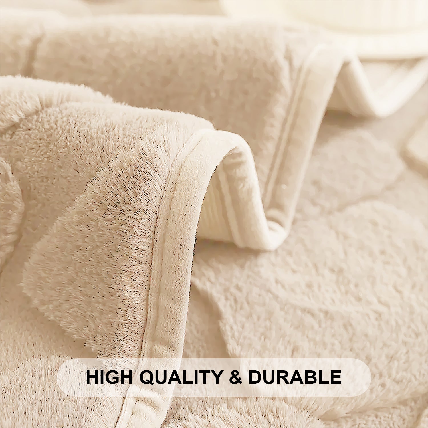 Dream Care Premium Square Fur Sofa Cover for L-Shape & 1,2,3 & 4 Seater Sofas || Luxury Plush Sofa Protector || Soft Couch Cover for Living Room