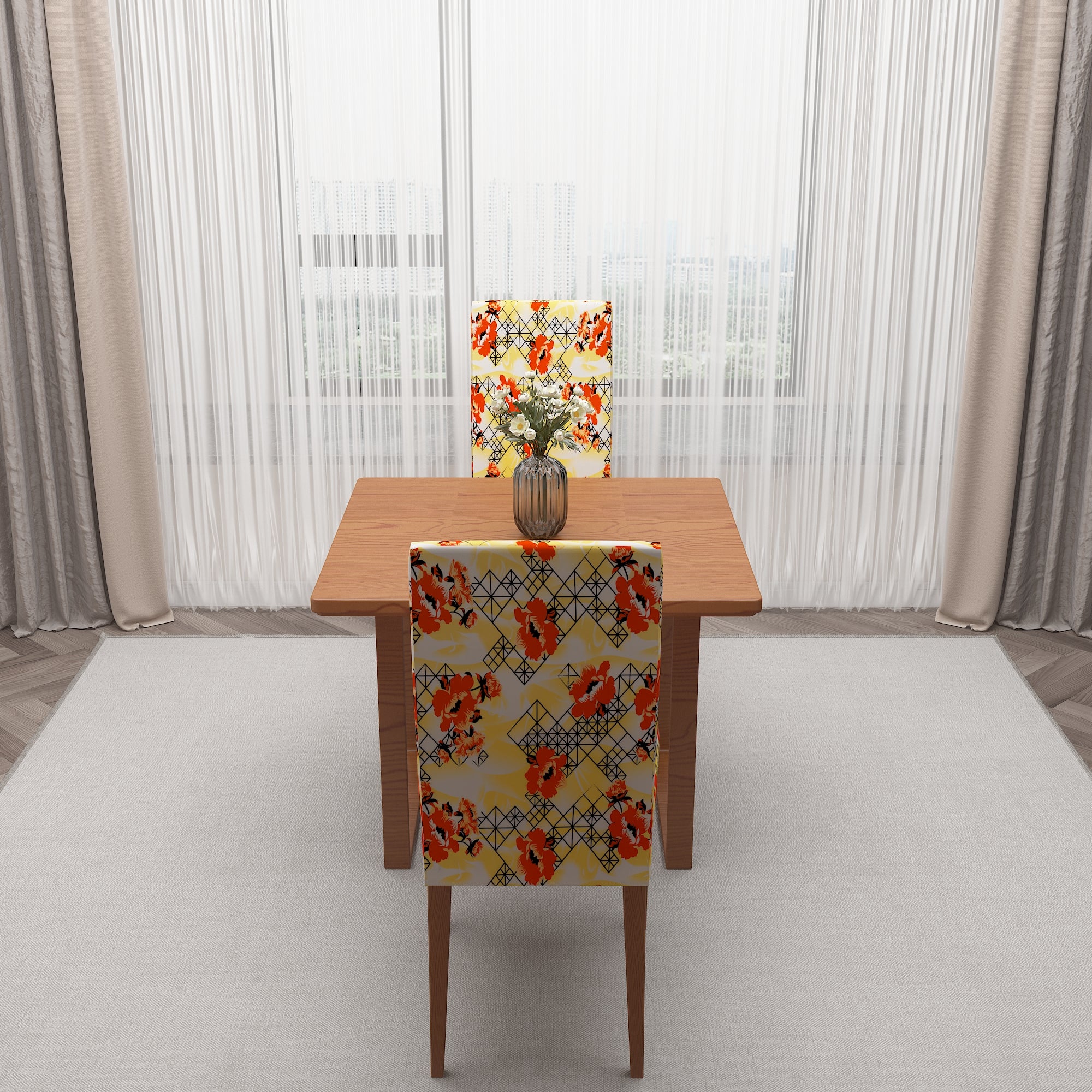 Polyester Spandex Stretchable Printed Chair Cover, MG33