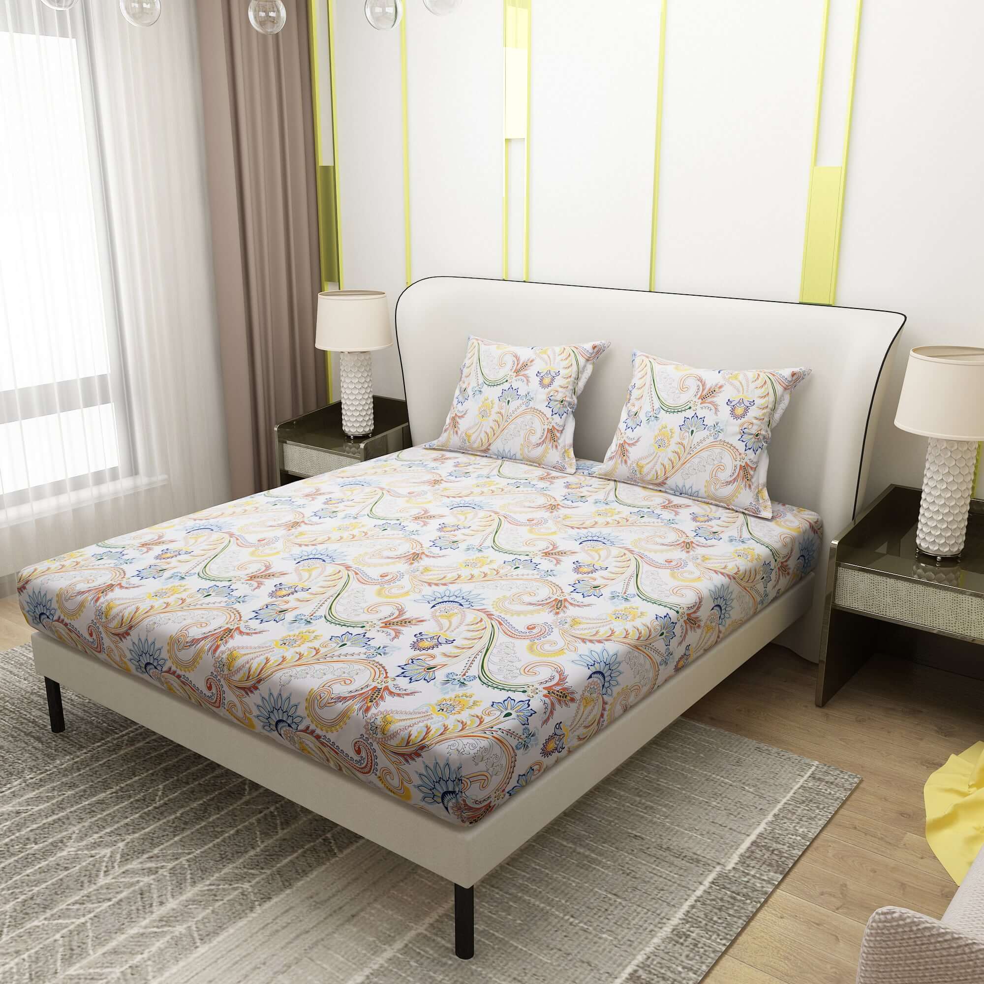 Printed Bedsheet With Pillow Cover CHP08