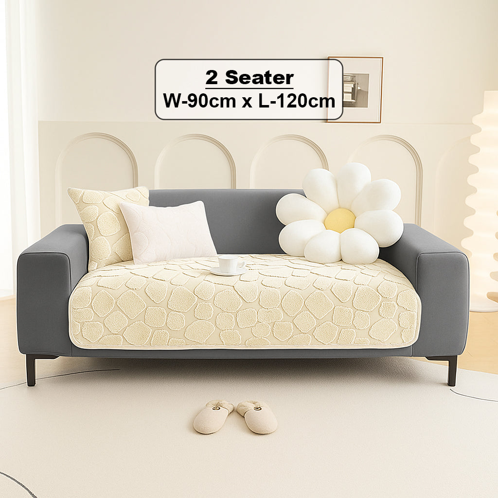 Dream Care Premium Square Fur Sofa Cover for L-Shape & 1,2,3 & 4 Seater Sofas || Luxury Plush Sofa Protector || Soft Couch Cover for Living Room