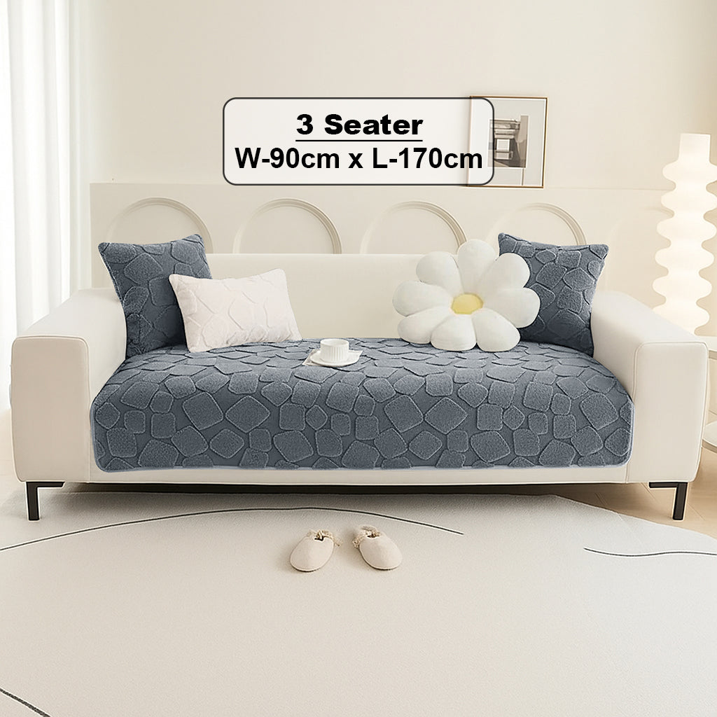 Dream Care Premium Square Fur Sofa Cover for L-Shape & 1,2,3 & 4 Seater Sofas || Luxury Plush Sofa Protector || Soft Couch Cover for Living Room