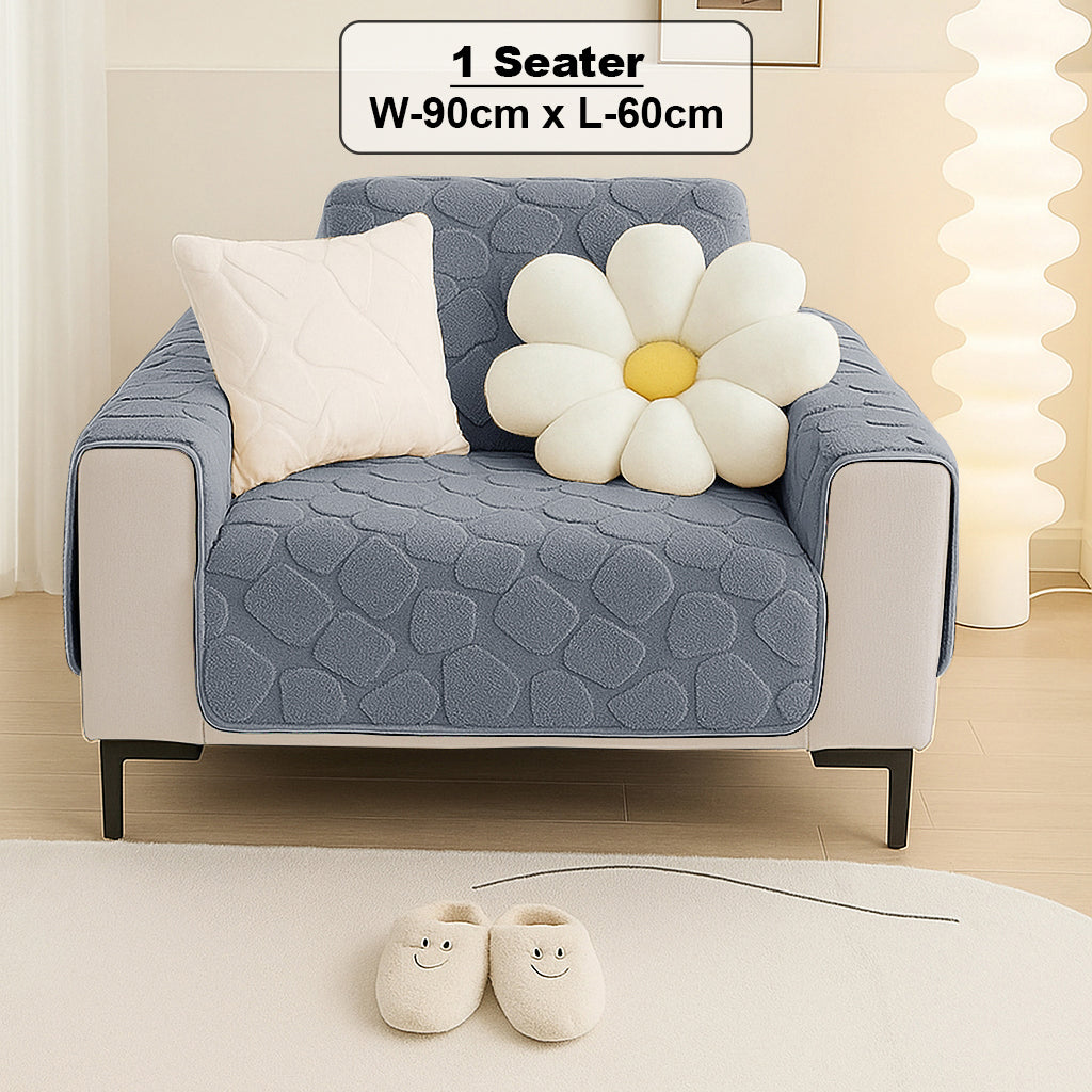 Dream Care Premium Square Fur Sofa Cover for L-Shape & 1,2,3 & 4 Seater Sofas || Luxury Plush Sofa Protector || Soft Couch Cover for Living Room