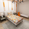 Printed Flower and Leaf Design Bedsheet With Pillow Covers CHP09 | Dream Care