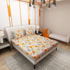 Printed Flower and Leaf Design Bedsheet With Pillow Covers CHP09 | Dream Care