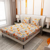 Printed Flower and Leaf Design Bedsheet With Pillow Covers CHP09 | Dream Care