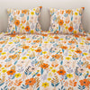 Printed Flower and Leaf Design Bedsheet With Pillow Covers CHP09 | Dream Care