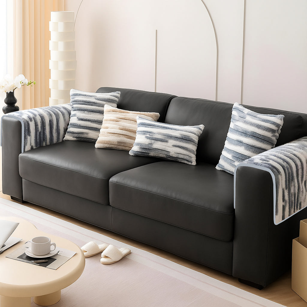 Dream Care Premium Pencil Fur Sofa Cover | Luxury Plush Sofa Protector | Soft Couch Cover for Living Room