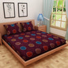 Load image into Gallery viewer, CirWave Print Maroon 120 TC 100% Pure Cotton Bedsheet