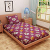Abstract Print Maroon 120 TC 100% Pure Cotton Bedsheet