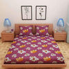 Abstract Print Maroon 120 TC 100% Pure Cotton Bedsheet
