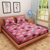 Bold Leafy Print Pink 120 TC 100% Pure Cotton Bedsheet