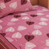 Bold Leafy Print Pink 120 TC 100% Pure Cotton Bedsheet