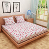 Cherry Print Red & White 120 TC 100% Pure Cotton Bedsheet