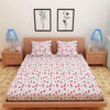 Cherry Print Red & White 120 TC 100% Pure Cotton Bedsheet