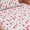 Cherry Print Red & White 120 TC 100% Pure Cotton Bedsheet