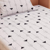 Arrow Print White & Black 120 TC 100% Pure Cotton Bedsheet