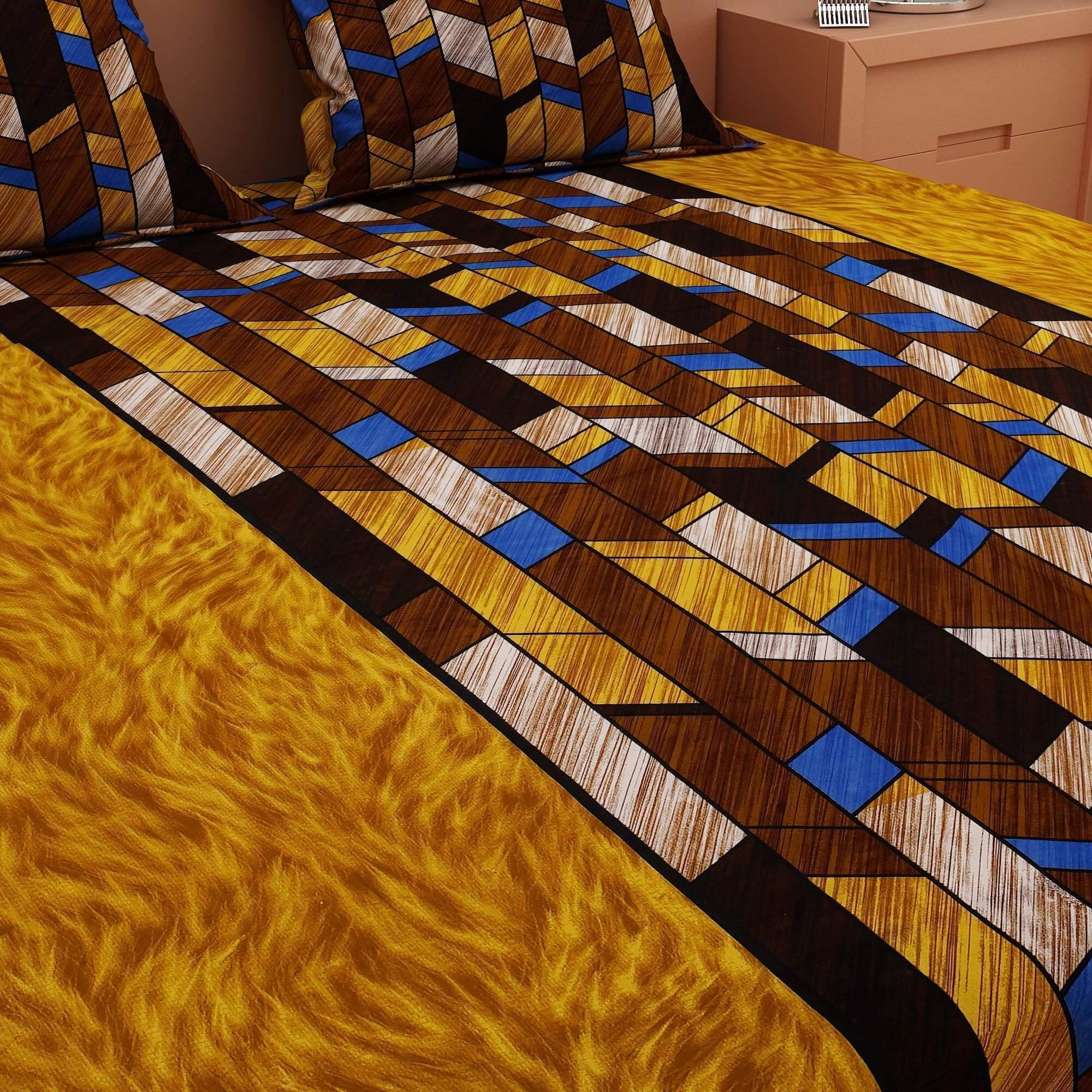 Abstract Print Sand 120 TC 100% Pure Cotton Bedsheet