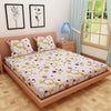 Circular Print Yellow 220 TC 100% Pure Cotton Bedsheet