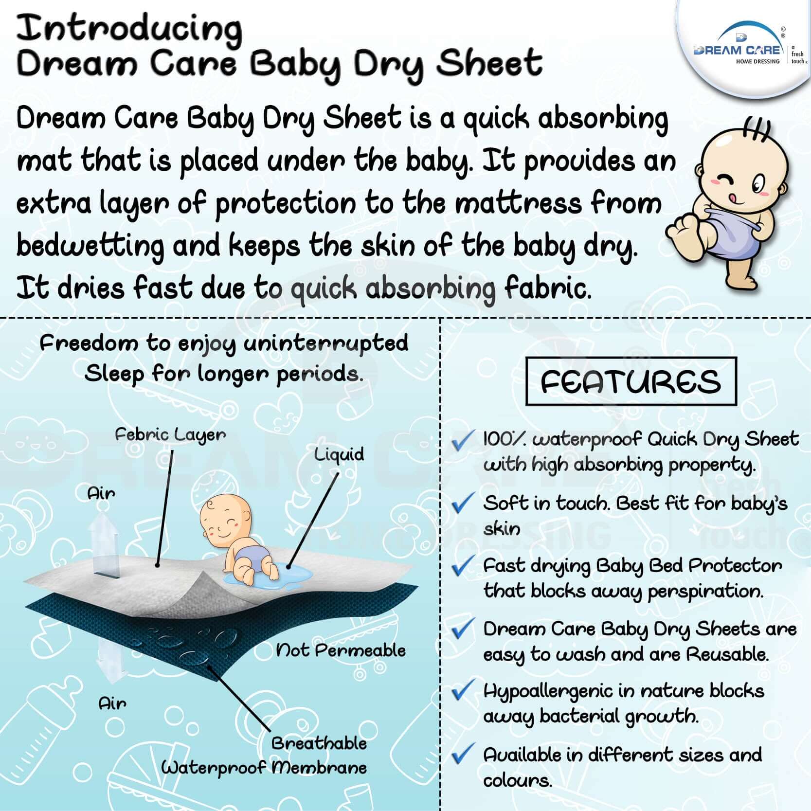 Waterproof Baby Dry Sheet, N12