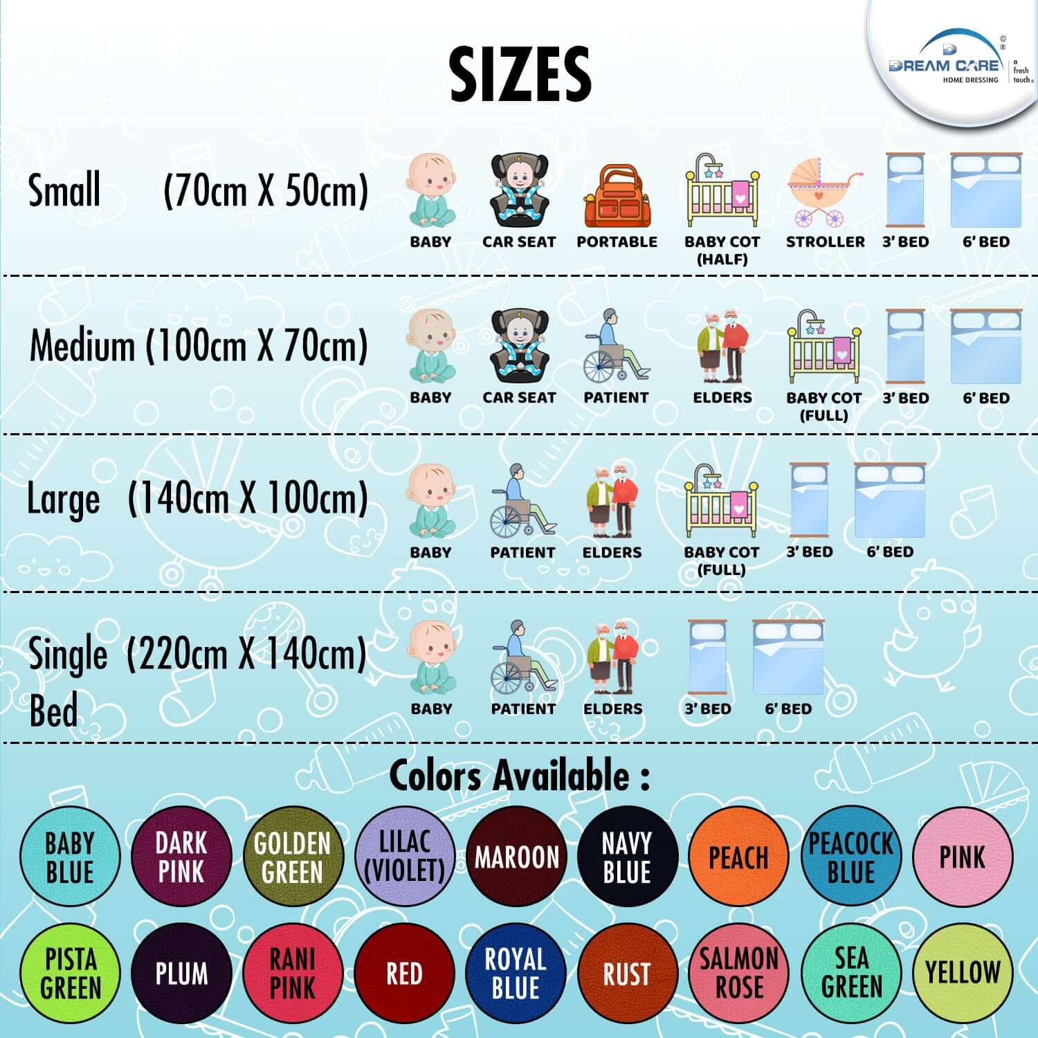 Waterproof Baby Dry Sheet, N12