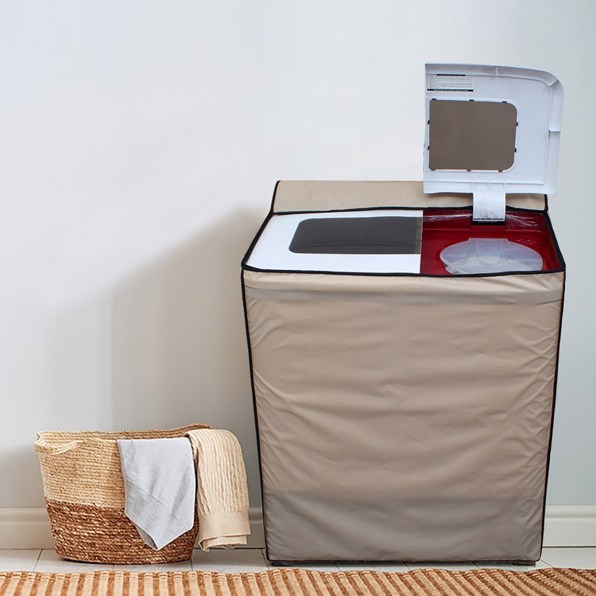 Semi Automatic Washing Machine Cover, Beige