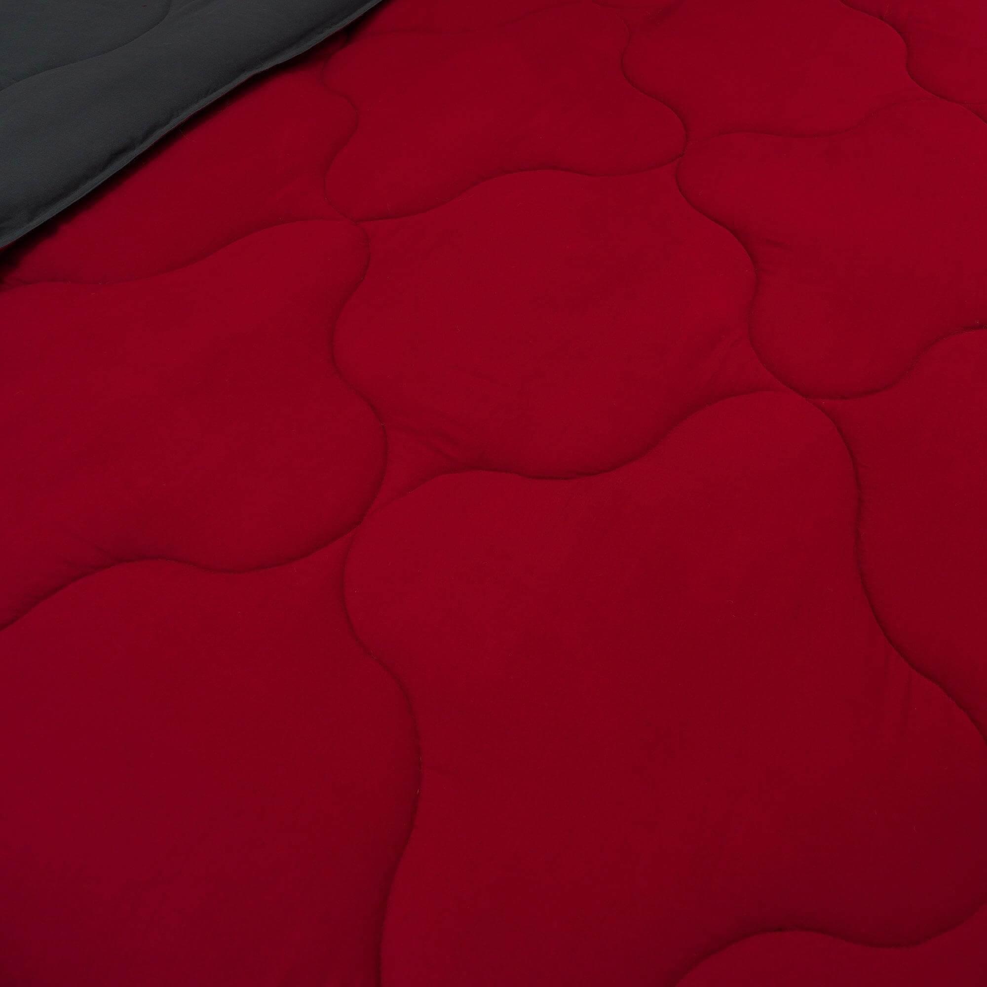 AC Comforter Blanket, Microfiber Reversible (Dark Grey, Maroon)