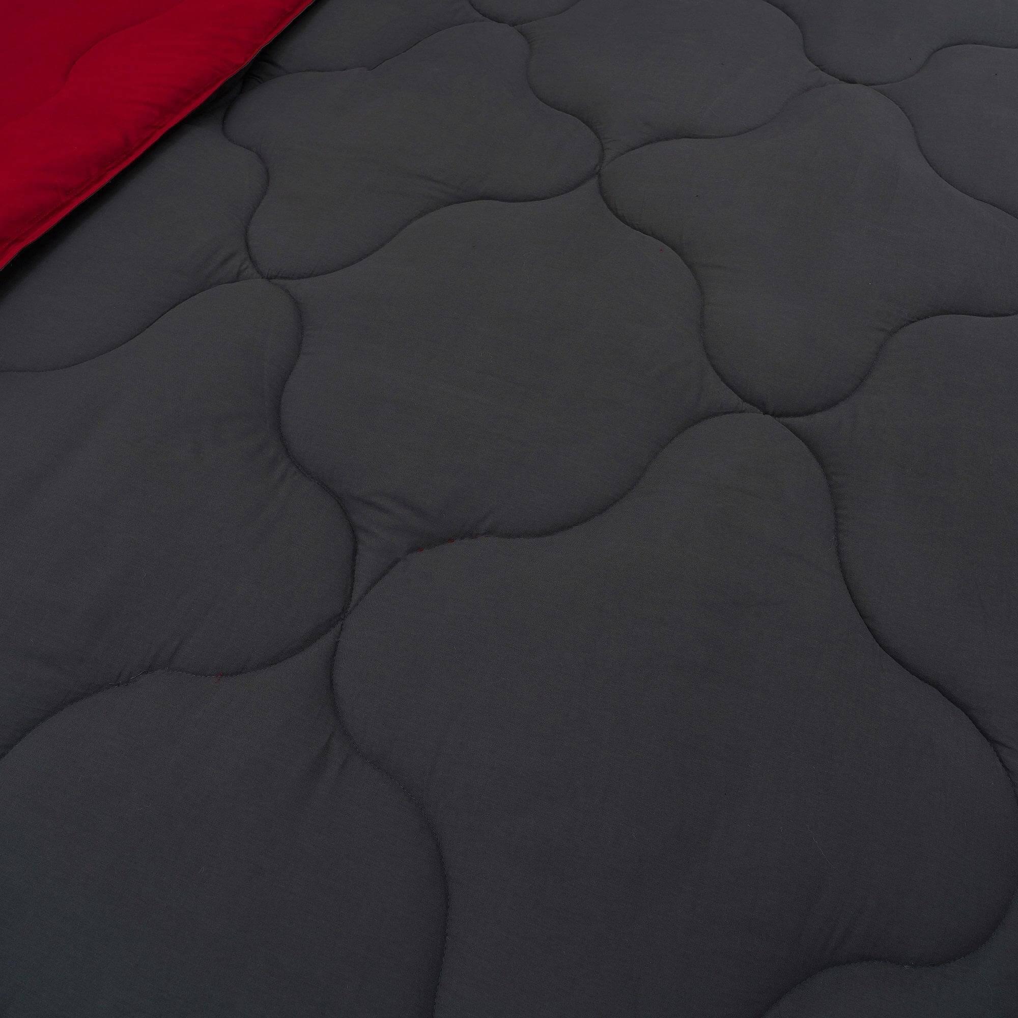 AC Comforter Blanket, Microfiber Reversible (Dark Grey, Maroon)