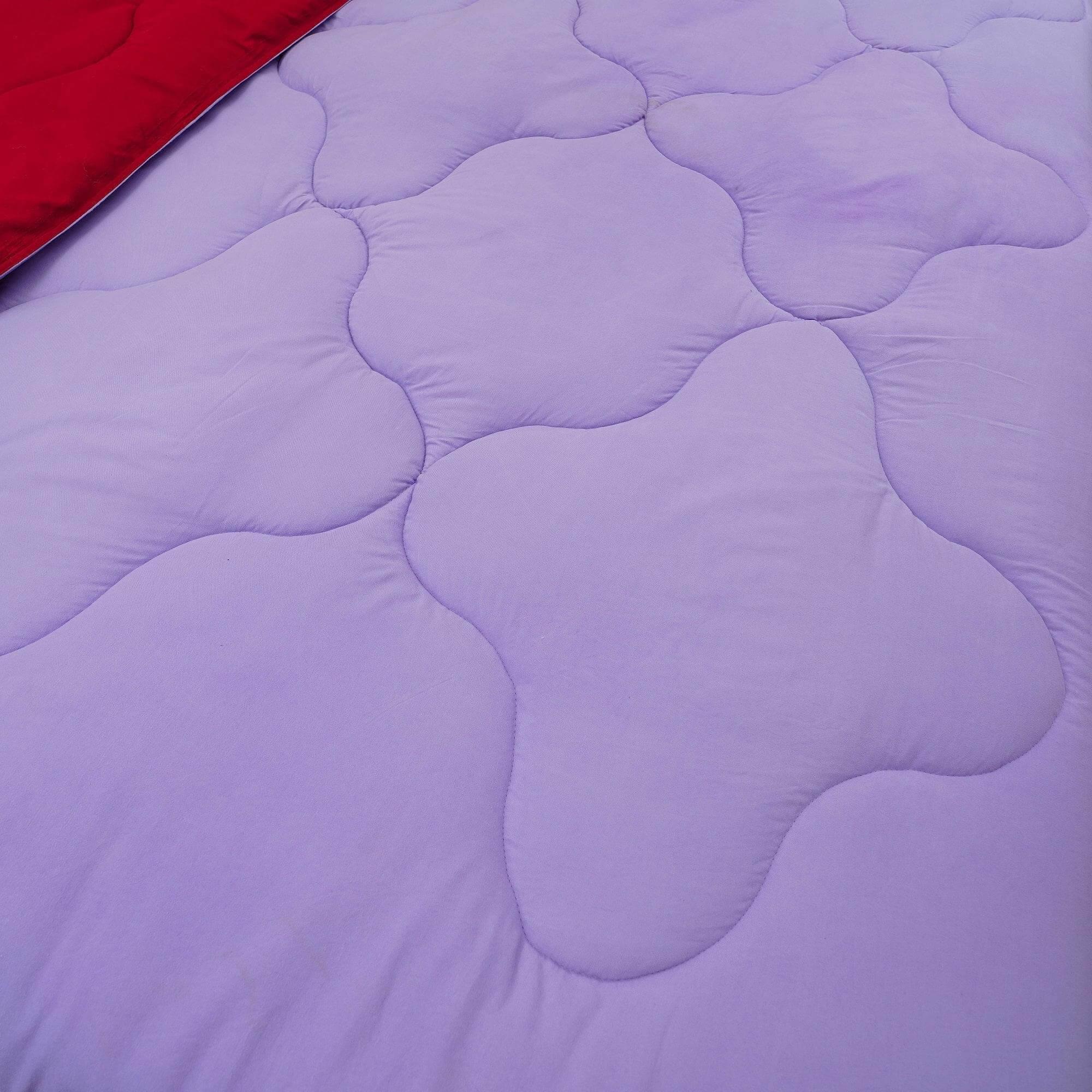 AC Comforter Blanket, Microfiber Reversible (Lilac, Maroon)