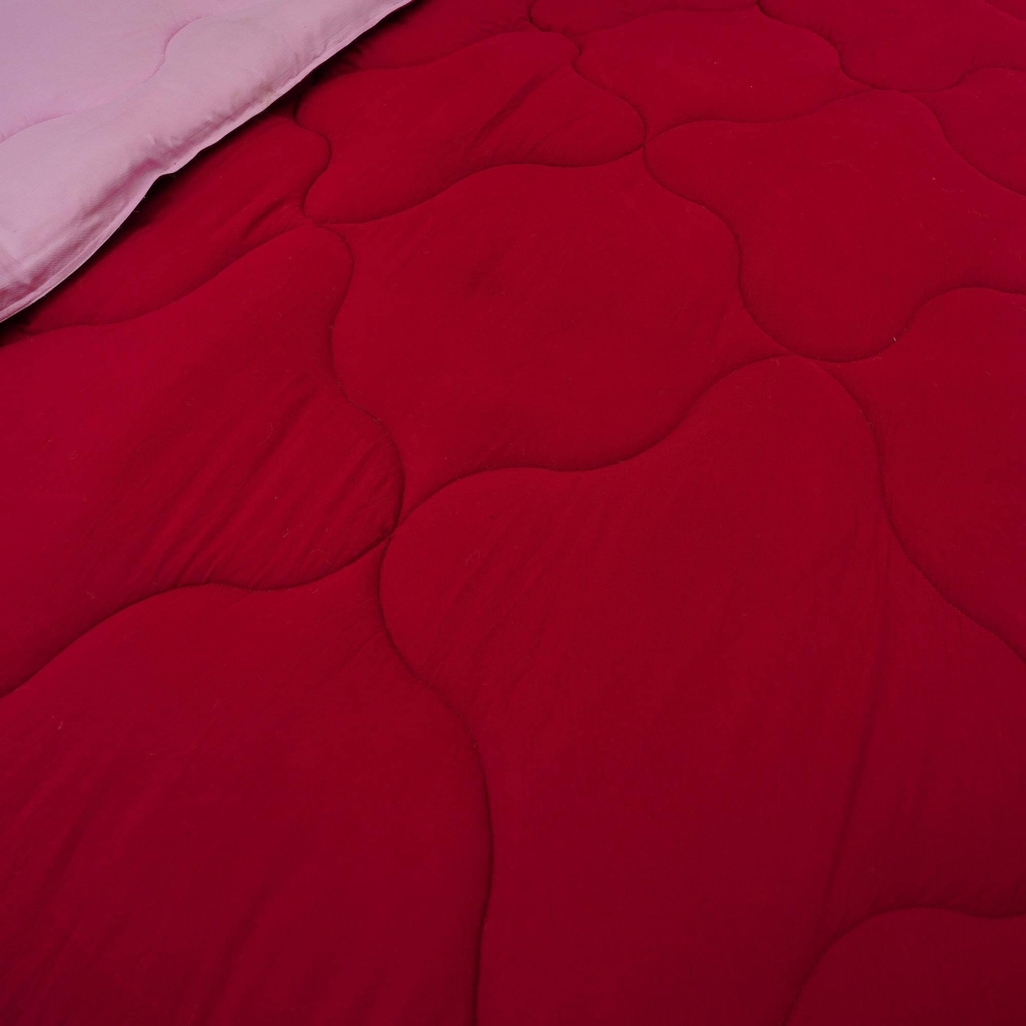 AC Comforter Blanket, Microfiber Reversible (Maroon, Pink)