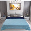 AC Comforter Blanket, Microfiber Reversible (Navy Blue, Baby blue)