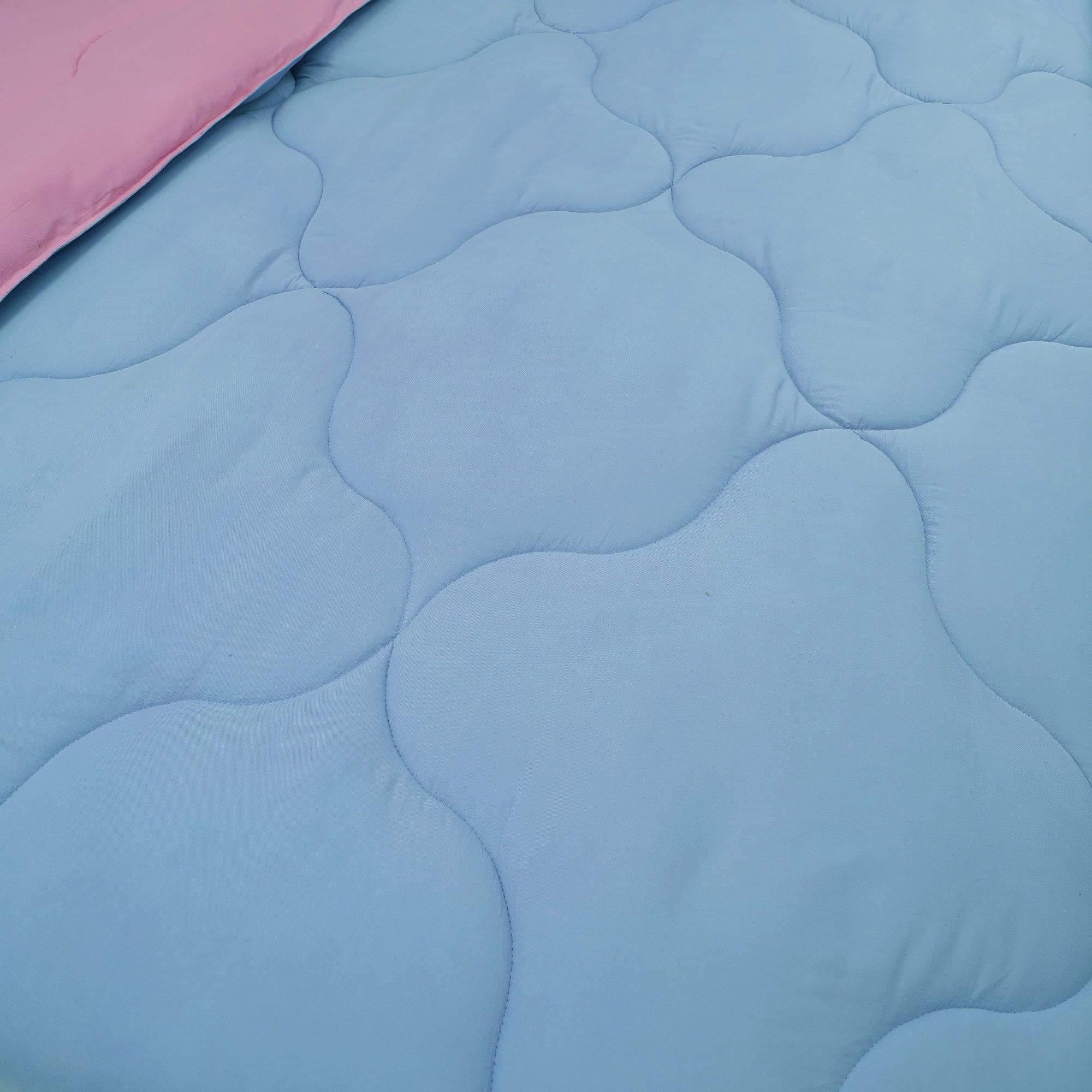 AC Comforter Blanket, Microfiber Reversible (Baby Blue, Pink)
