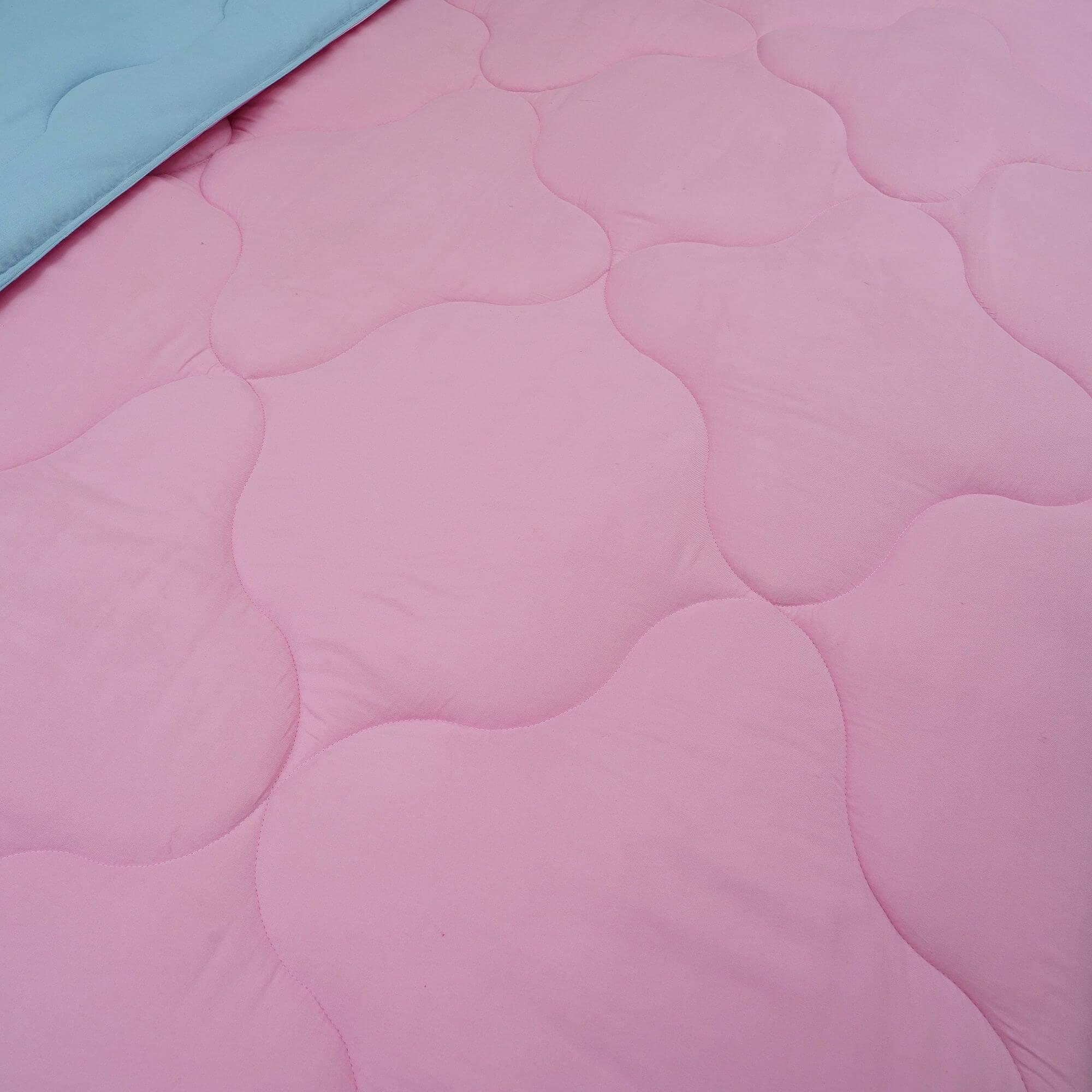 AC Comforter Blanket, Microfiber Reversible (Baby Blue, Pink)