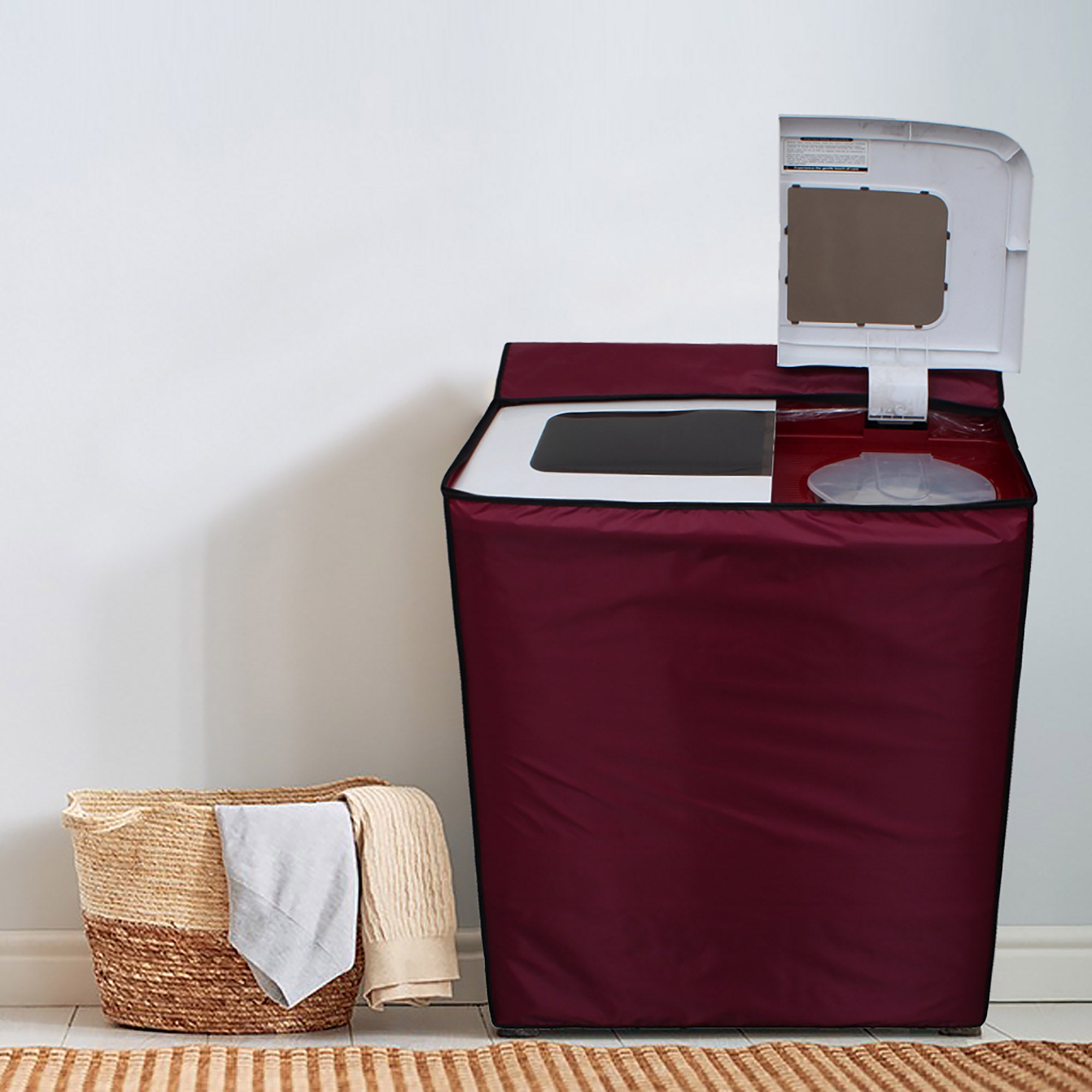 Semi Automatic Washing Machine Cover, Maroon