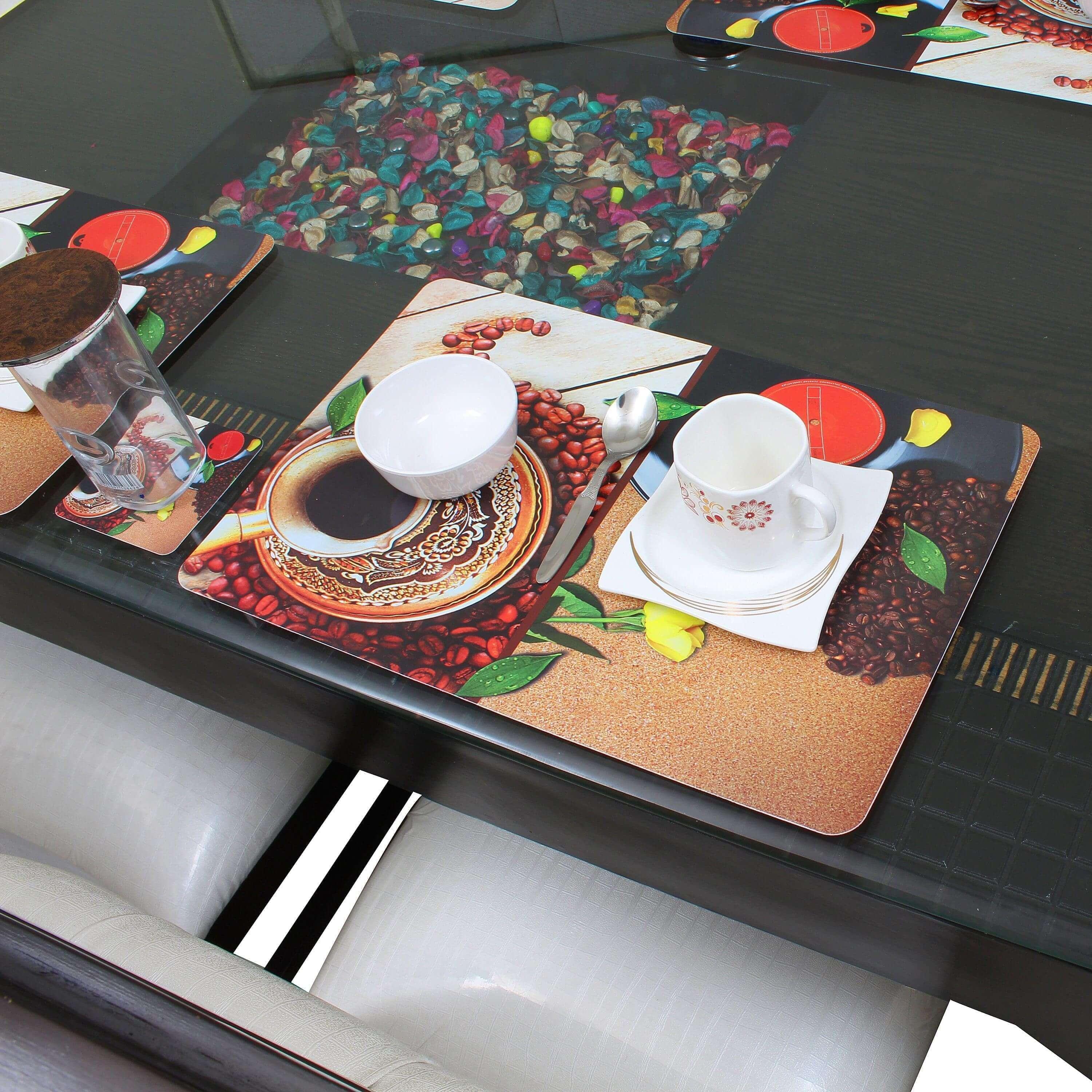 Dining Table Placemats with Coasters, Set of 6, PM10