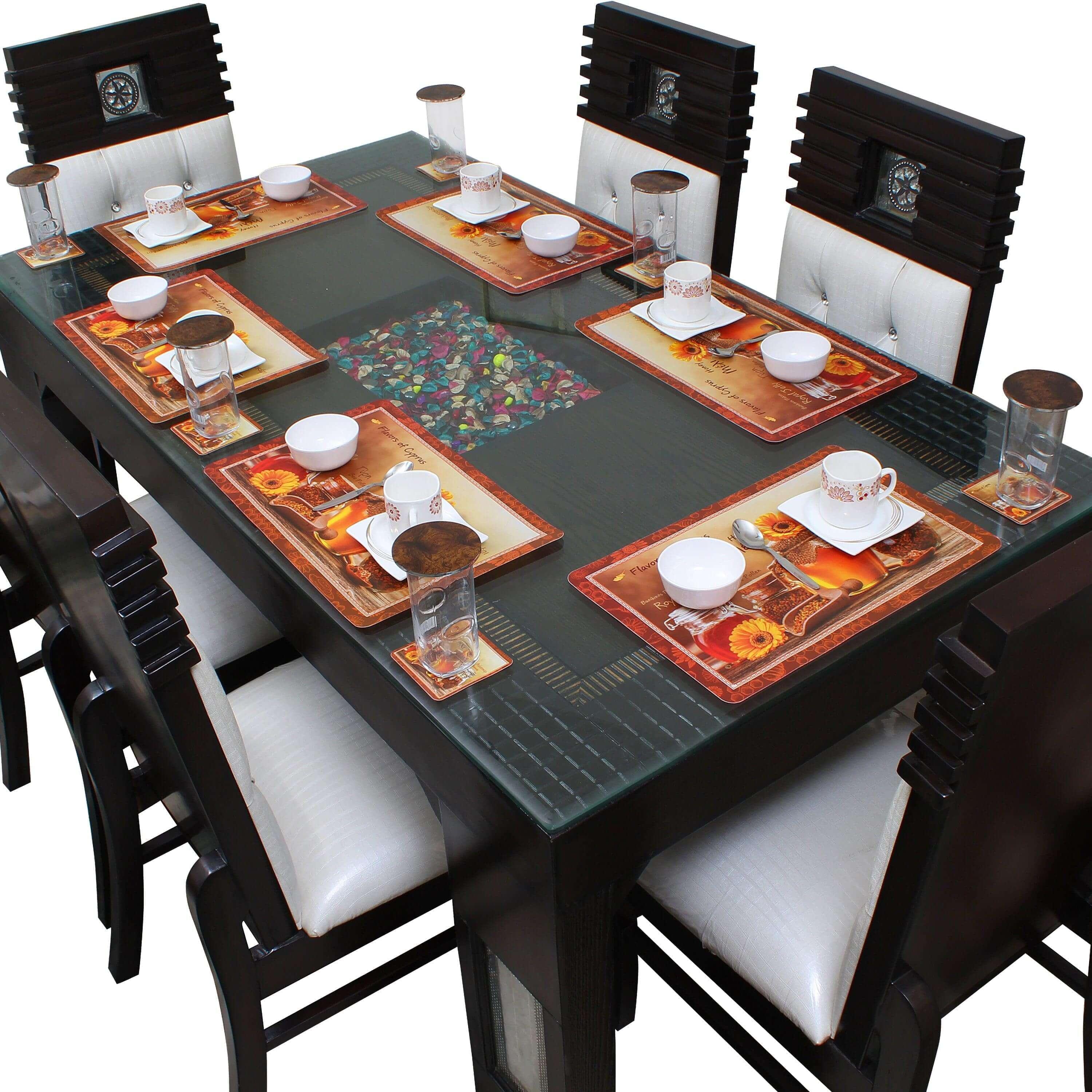 Dining Table Placemats with Coasters, Set of 6, PM12