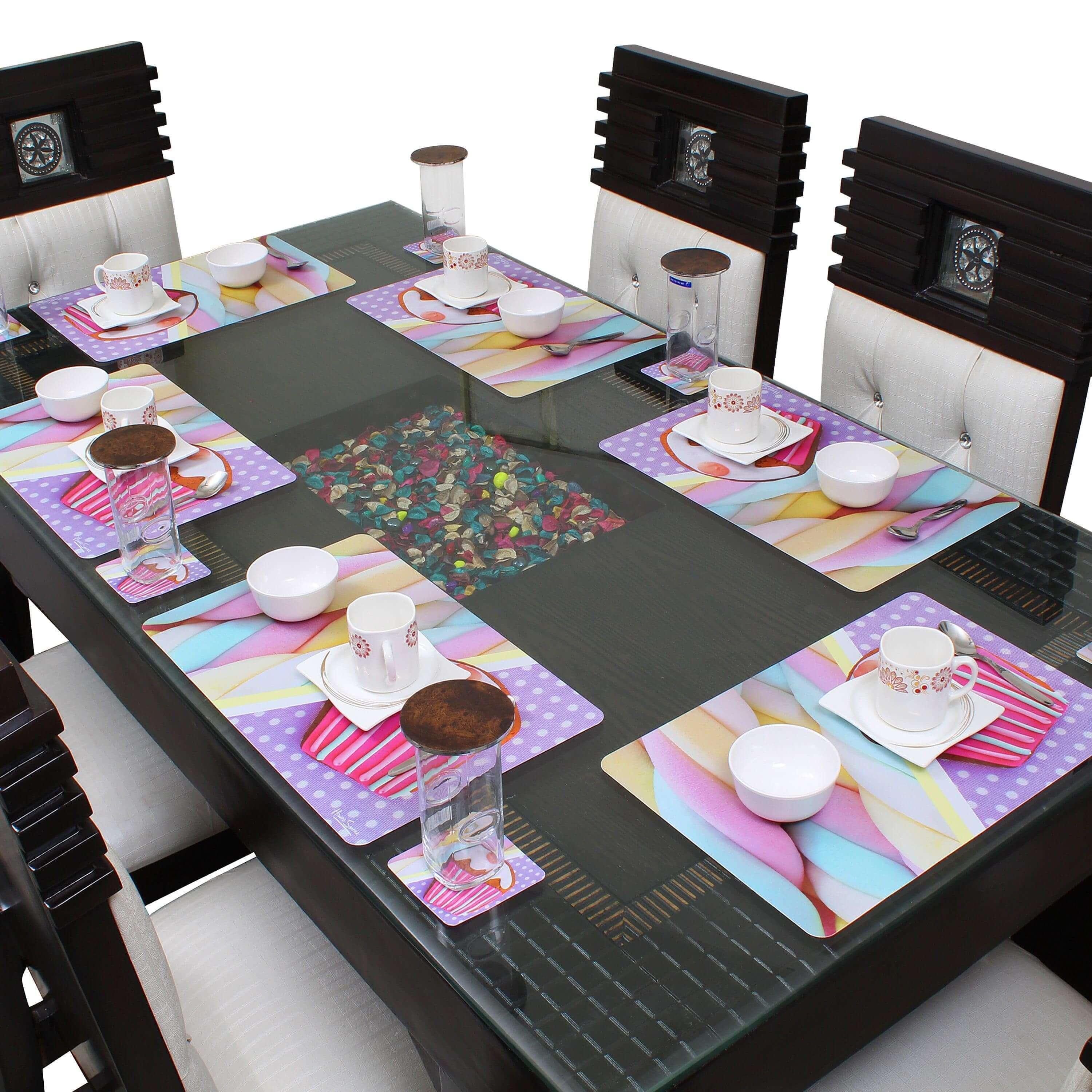 Dining Table Placemats with Coasters, Set of 6, PM02