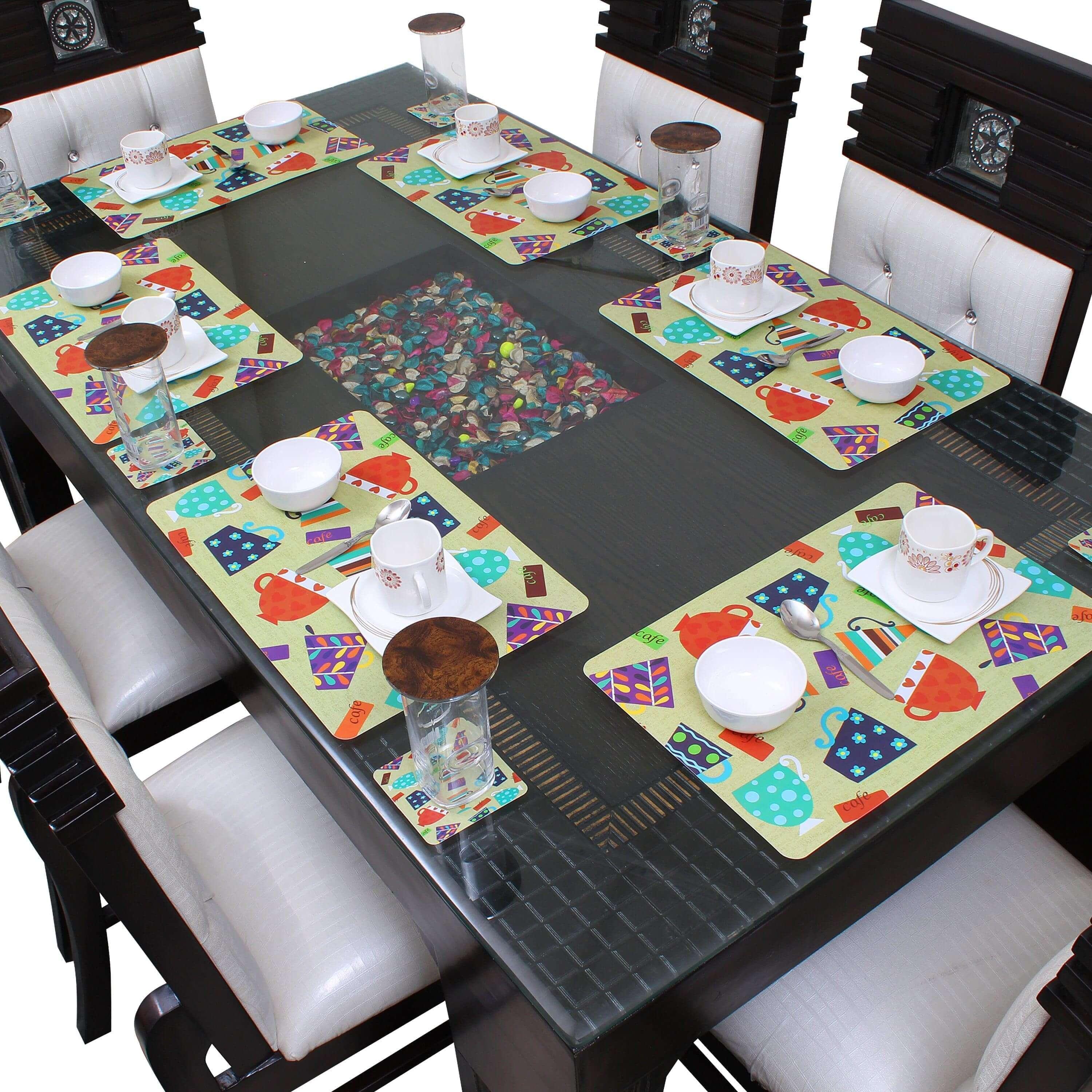 Dining Table Placemats with Coasters, Set of 6, PM03