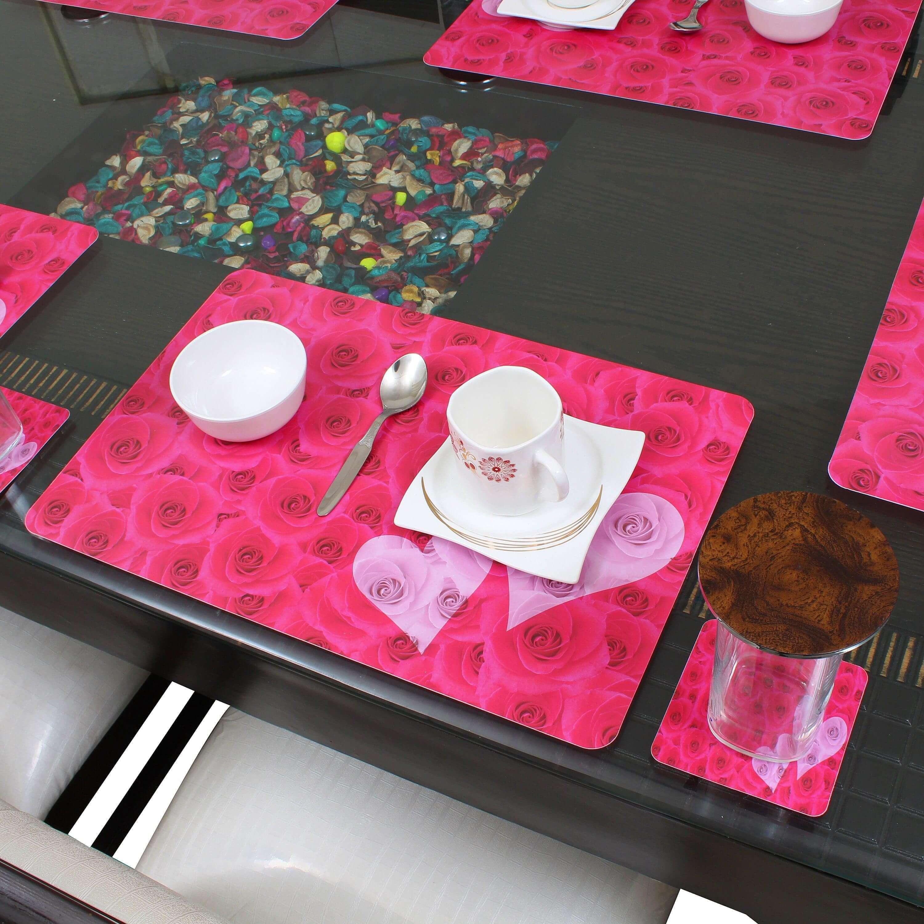 Dining Table Placemats with Coasters, Set of 6, PM06