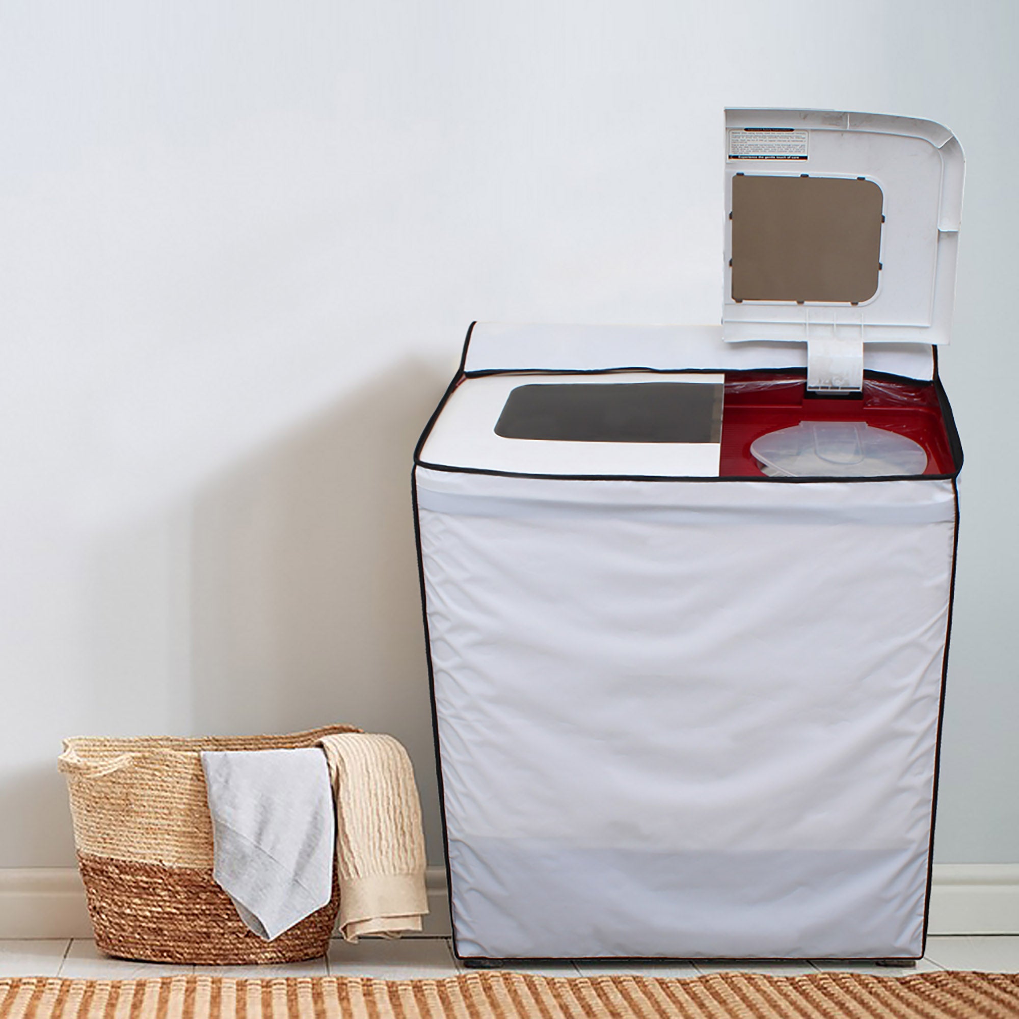 Semi Automatic Washing Machine Cover, Off White