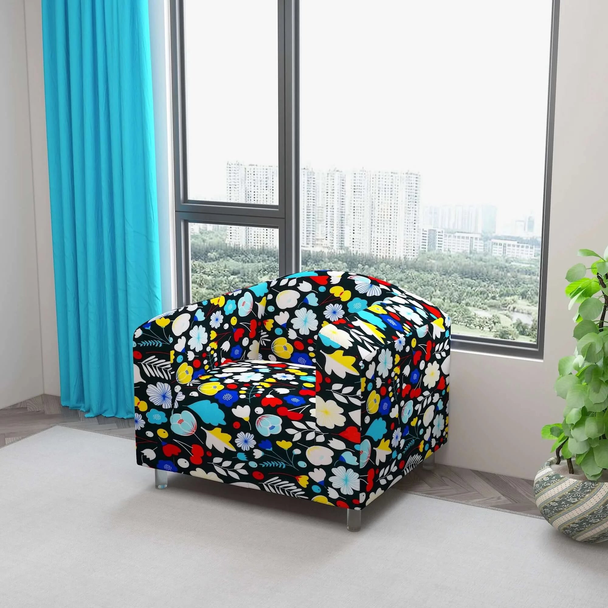 Marigold Printed Sofa Protector Cover Full Stretchable, MG05 - Dream Care Furnishings Private Limited