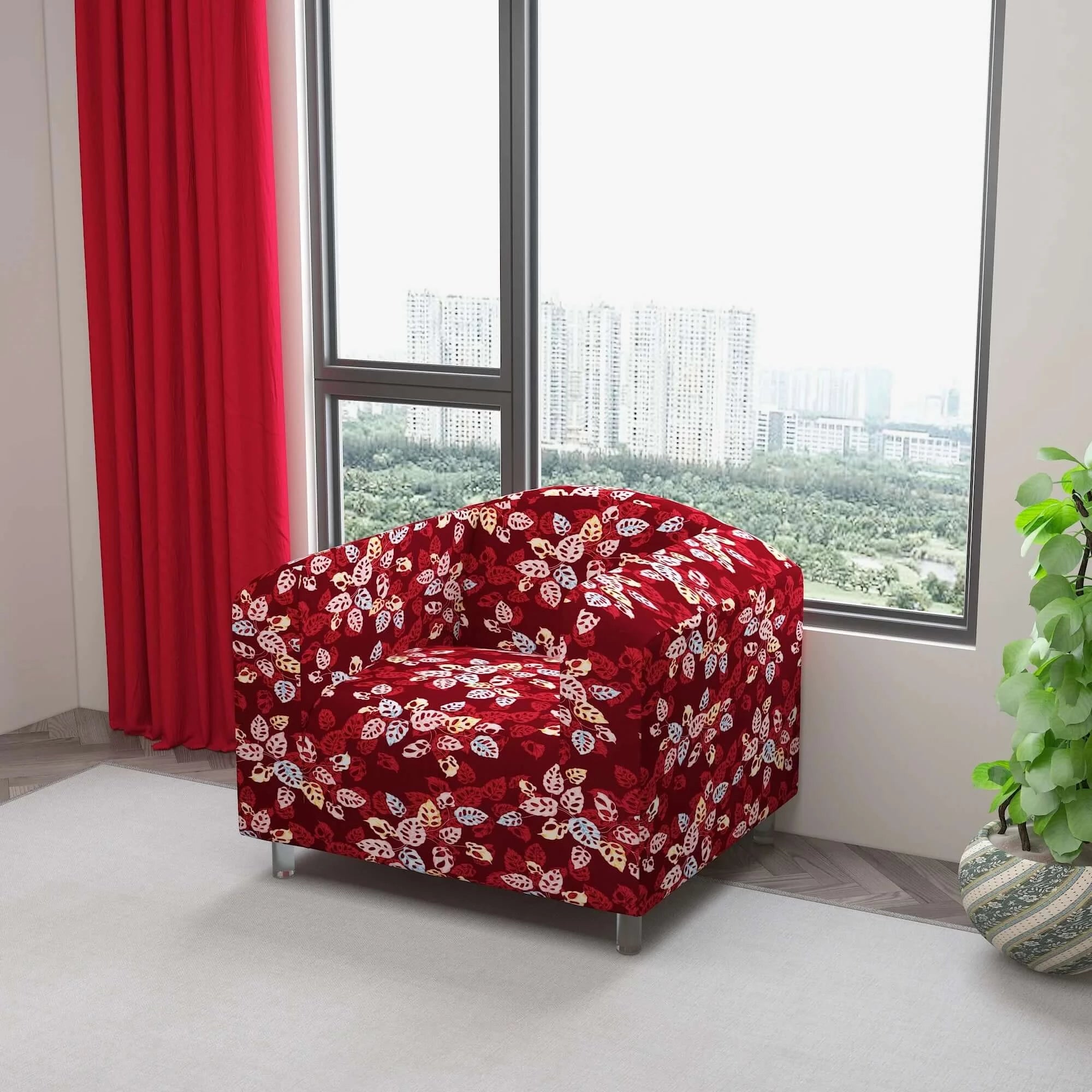 Marigold Printed Sofa Protector Cover Full Stretchable, MG03 - Dream Care Furnishings Private Limited