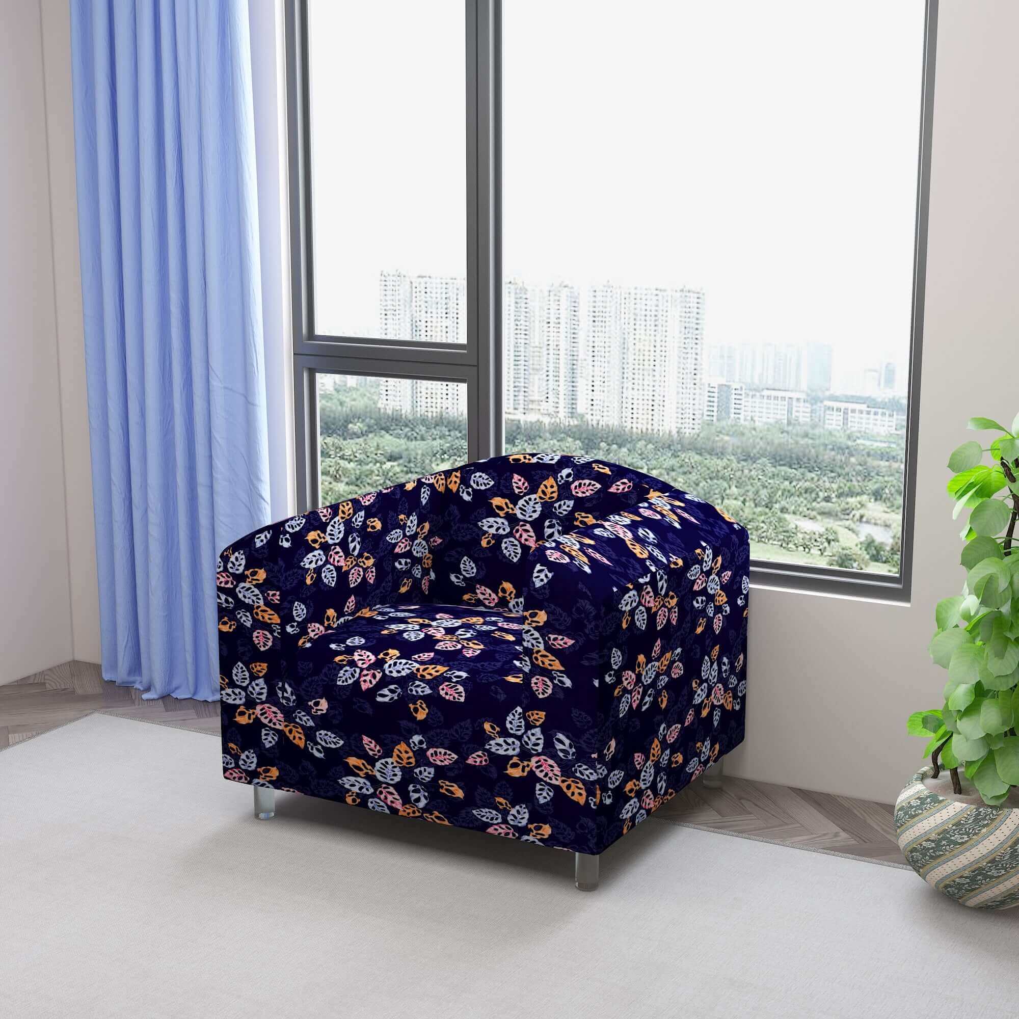 Marigold Printed Sofa Protector Cover Full Stretchable, MG01 - Dream Care Furnishings Private Limited